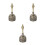 3Pièces Cloche Main Zinc Marron Pour Cérémonies 1