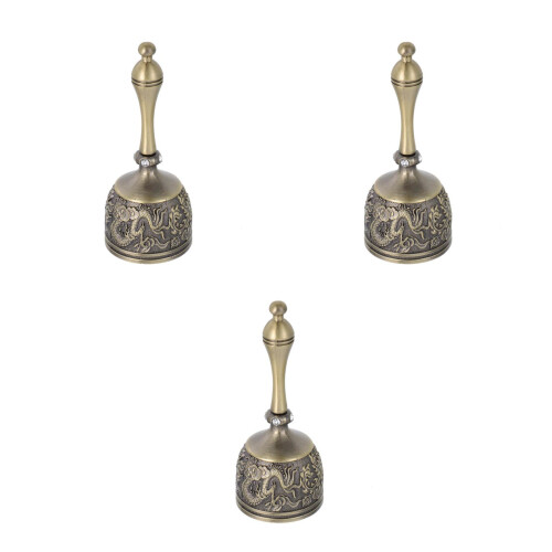 3Pièces Cloche Main Zinc Marron Pour Cérémonies