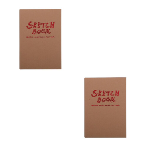 2Pièces Carnet À Dessin Papier Épais Couverture Rigide Portable