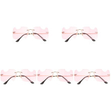 5St Praktische Roze Zonnebril Randloos Party Accessoires St