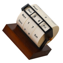 Vintage Bureaukalender Met Metalen Roterend