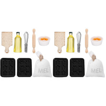 2Sets Miniatuur Bakaccessoires Set Realistische Poppenhuis Versiering