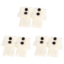 3St Witte Dames Leg Warmers Gebreide Comfortabele