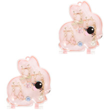 2Sets Roze Kinder Oordecoratie Cartoon Clip-on Oorbellen Set