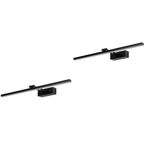2Pièces Applique Murale Aluminium LED Noire Pour Bain 2
