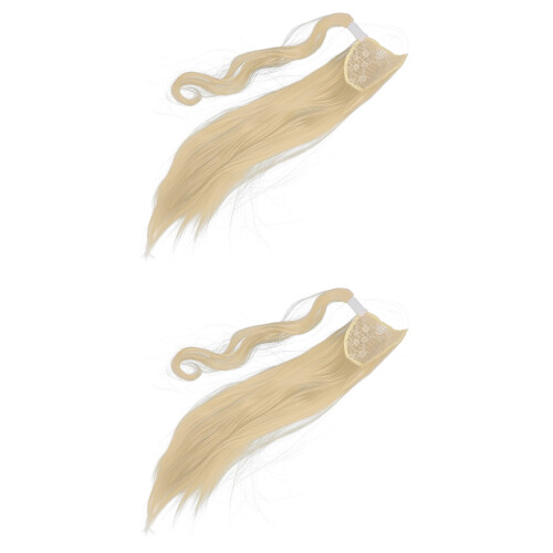 2Pièces Perruque Extension Queue De Blonde Femme 2
