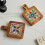 Solid Wood Tile Insulation Pot Mats, Home Retro Placemats, High Temperature Resistant Kitchen Table Mats Coasters B 4