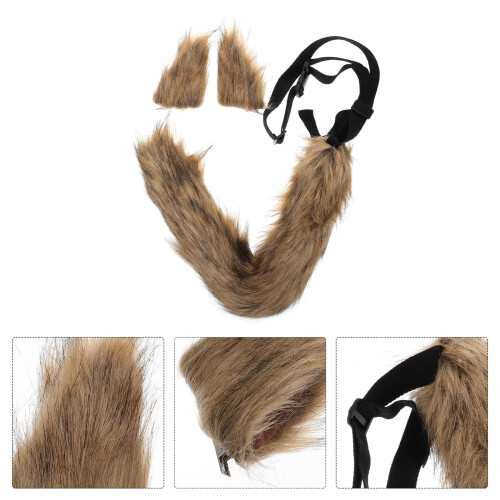 3St Oren Haarclip En Set Bruin Feestaccessoires