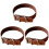 3Pièces Colliers Cuir Véritable Marron Ajustables Design Simple 1