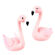 2Pièces Figurines Flamingo Rose Décor Festif Bébé Mariage Anniversaire
