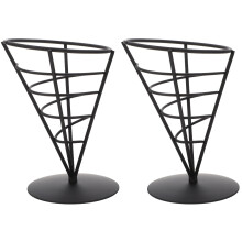 2Pièces Présentoir À Frites Noir Simple Résistant Pour Snack