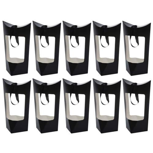 10Pièces Sacs Cadeaux Papier Noir Style