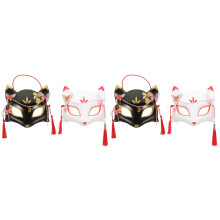 4Pièces Accessoires Masques Renard Elastiques Multicolores Pour Fête