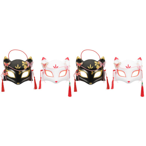4Pièces Accessoires Masques Renard Elastiques Multicolores Pour Fête