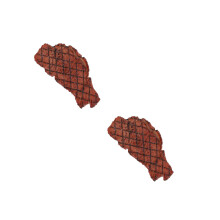 2Pièces Steak Factice Plastique Couleurs Vives Jouet Enfant Maison