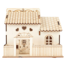 3Pièces Maison Beige En Bois Et Décorative
