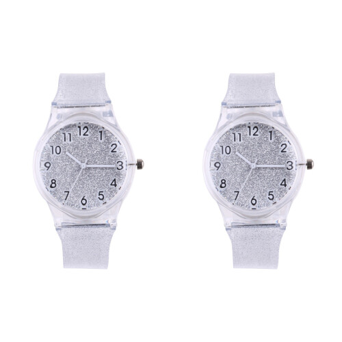2Pièces Enfants Silicone Transparent Pailleté Ajustable