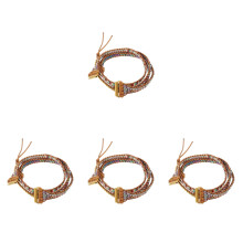 4St Verfijnde Beaded Watchband Koffiekleur Dagelijks Gebruik