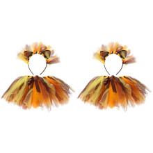 2Ensembles Déguisement Lion Fille Bandeau En Tissu Pour Fête Halloween