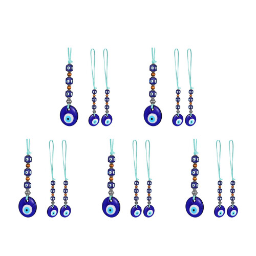15Pièces Décorations Oeil Bleu Verre Accroche Protection