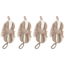 4Pièces Éponges De Douche Adorables Khaki Suspension