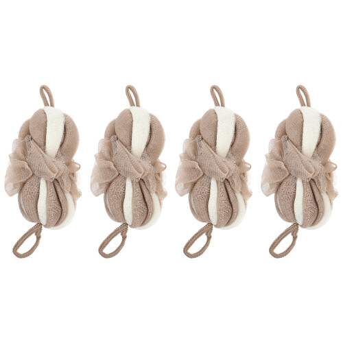 4Pièces Éponges De Douche Adorables Khaki Suspension