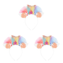 3St Kinder Hoofdband Zeemeermin Met En Versiering Multi