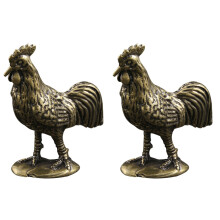 2St Kipbeeld Messing Koffiekleurig Voor Buiten Sfeervolle Decor
