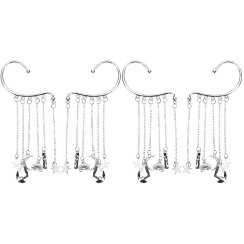 4St Non Piercing Tassel Ear Cuff Oorbellen Dames