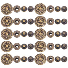 60Sets Exquise Donkerbruine Fasteners Clasp Button Voor Handwerk