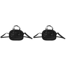 2St Zwarte PU Crossbody Tas Multifunctioneel Voor 18 Inch Pop