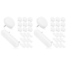 2Sets Plastic Meubelpennen Wit Met Dubbele Kop En Voetenbeschermers