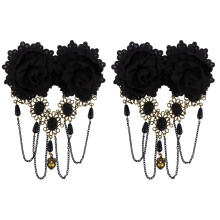 2St Zwarte Haarspeld Polyester Materiaal Halloween Feest Clip