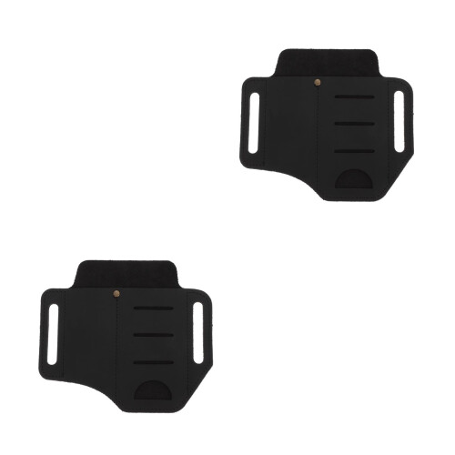 2St PU Lederen Pouch Zwart Voor Riem En Multitools