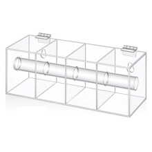 Sticker Dispenser Square Acrylic Sticker Roll Holder Covered Label Dispenser Wall Mount 4 Slot Holder for Home Desktop
