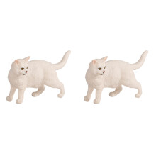 2St Witte Simulatie Kat Ornamenten Voor Huisdecoratie En Kunstenaars