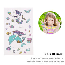 15Feuilles Stickers Tattoos Temporaires Papier Animaux Colorés