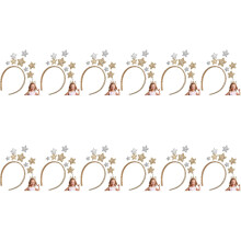 12St Gouden Pentagram Hoofdband Glitter Haarclip Voor Kerst Party