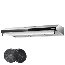 GASLAND UC90SS 90 cm Range Hood with Dual Motor Design, Recirculating & Ducted Modes, 361 m³/h with CF198 Carbon Filter, 3-Speed Touch Control, Under