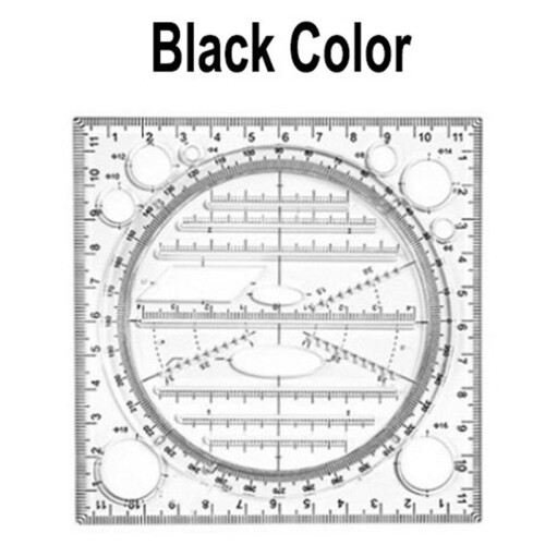 2X Multifunctional Circle Drawing Template, Geometric Drawing Tool, Measuring Ruler, Rotatable Angle