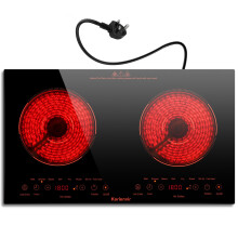 Karienvir Plug in Ceramic Electric Hob 2 Ring Portable(Orange), 3600W