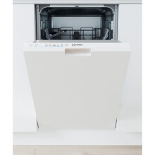 Indesit Push&Go Fully Integrated Slimline Dishwasher - White Control Panel with Fixed Door Hinge Kit - D Rated