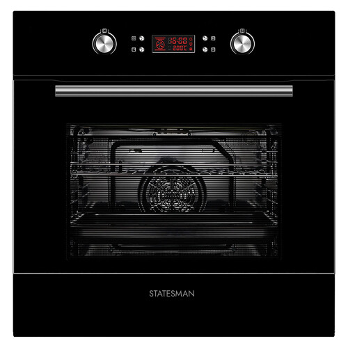 statesman Statesman BSM60BL Built-In Multifunction Oven, 8 Cooking Functions, LED Display,