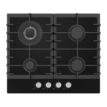 Statesman GH160GB 4 Zone Gas Glass Hob, Front Dial Control, Automatic Ignition,