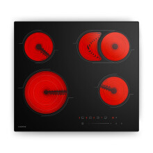 Klarstein Ceramic Hob - 60 cm, 4-Zone Electric Hob with Touch Slider, 6700 W, Timer & Child Lock, Residual Heat Indicator, Glass Surface, Minimalist