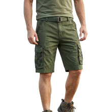 Herren Cargo Shorts Bermudas Baumwolle Militär Bequem Grün L — cargoshorts, herren outdoorbekleidung, shorts mit taschen, militärhosen
