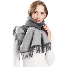 Écharpe Pashmina Réversible Hiver Douce Chaude Tendance Grande Épaisse Gris L — écharpe hiver femme, tour de cou