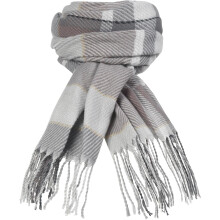 Écharpe Pashmina Femme à Carreaux Douce Hiver Chaude Grande Tendance Gris L — écharpe hiver, snood cachemire