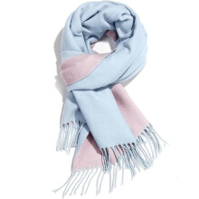 Écharpe Pashmina Réversible Unisexe Hiver Douce Chaude Bleu-Rose L — grand foulard femme, écharpe hiver élégante
