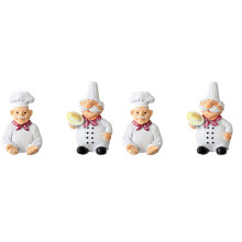 4Pièces Crochet Prise Murale Chef Décoratif Résine Adhésif